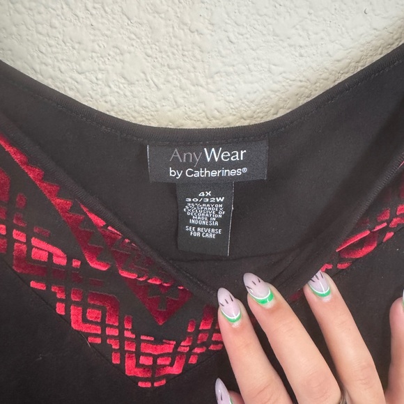 Catherines Black and Red Sleeveless Tank Top - Picture 3 of 4